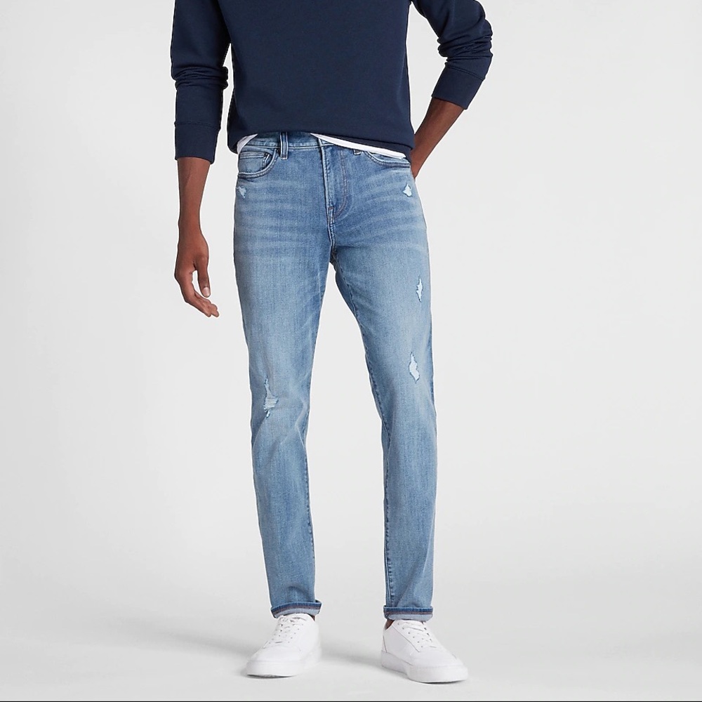 Express Mens Slim Distressed Jeans